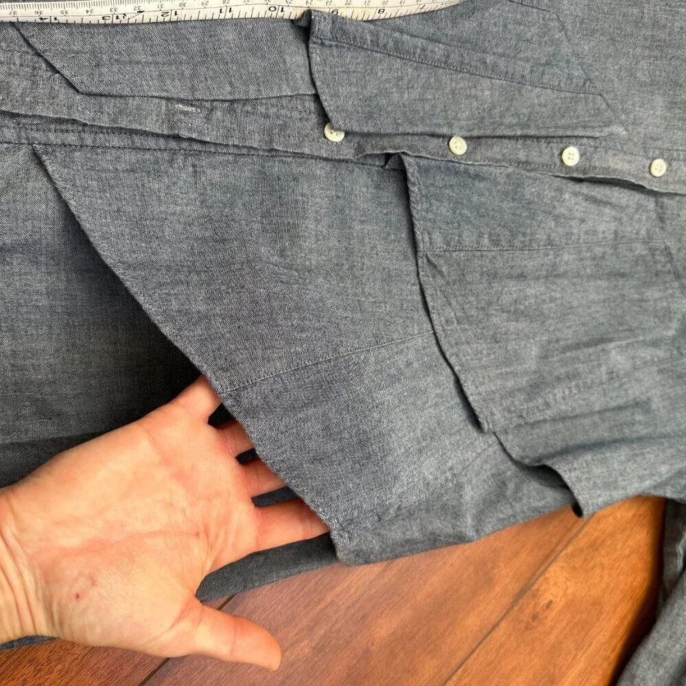 J. Crew Chambray Pararuffle Button Down Shirt Size 2